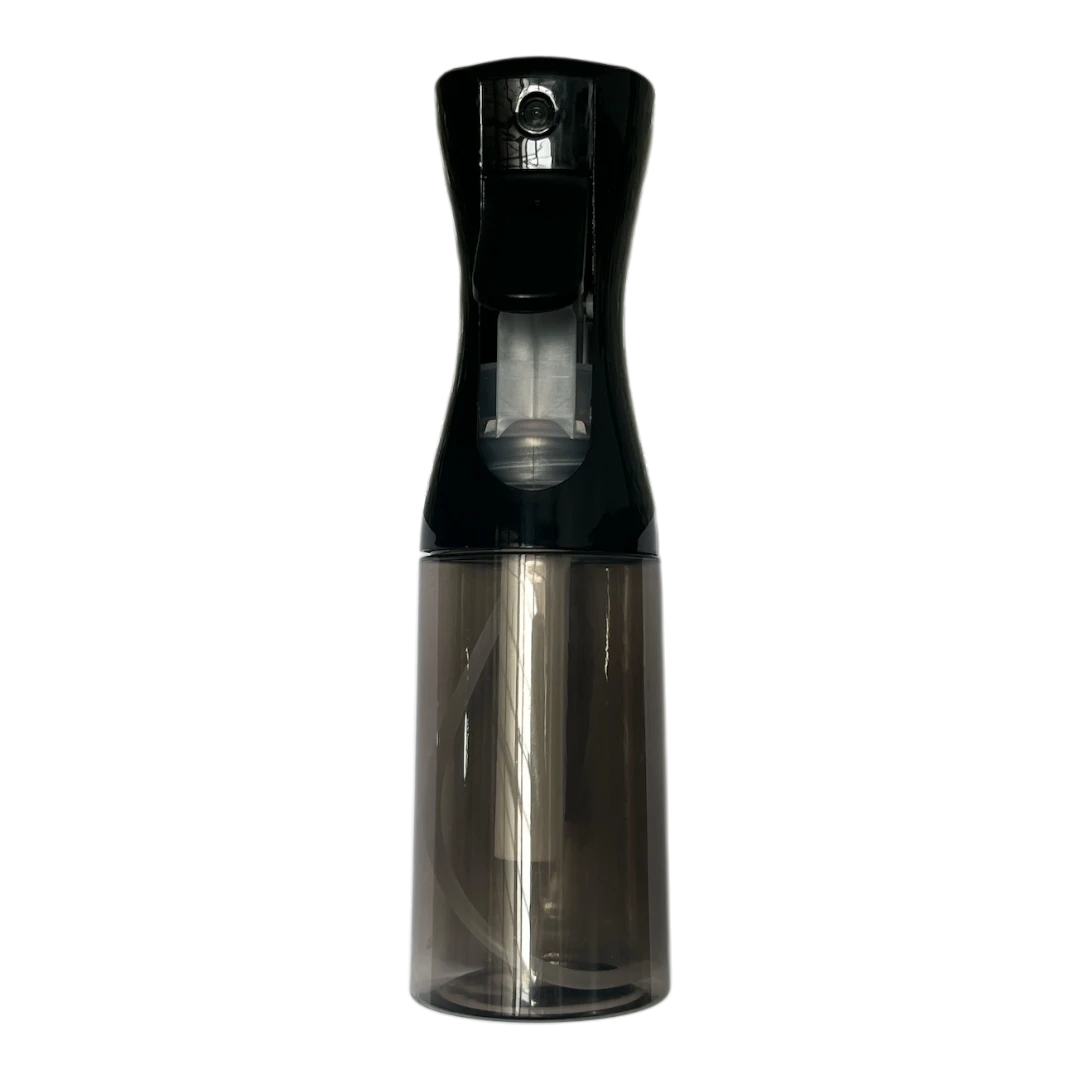 Atomizador continuo DL STORE de plástico transparente y negro, 300 ml, para peluquería y hogar.