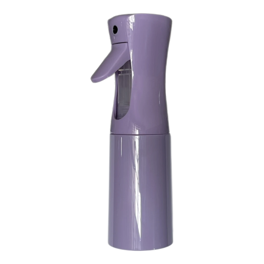 Atomizador continuo DL STORE de 300 ml en color lila, ideal para peluquería y cuidado del cabello.