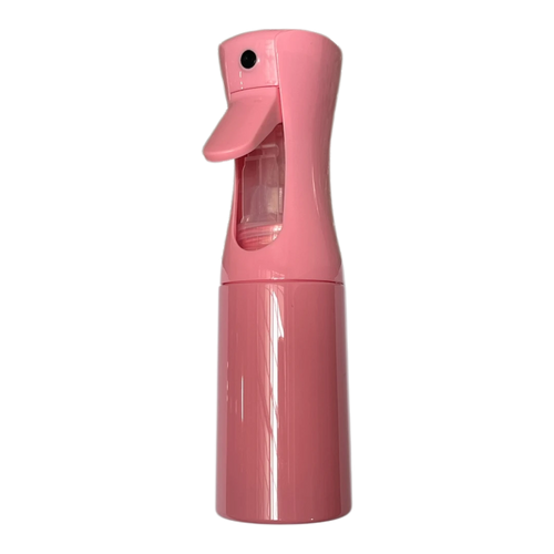 Atomizador continuo DL STORE de plástico rosa de 300 ml con gatillo ergonómico para peluquería y cuidado del cabello.