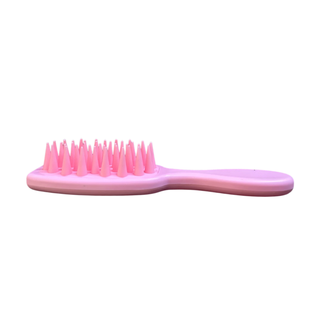 DL STORE KY-B65 cepillo masajeador capilar rosa con cerdas cónicas de plástico.