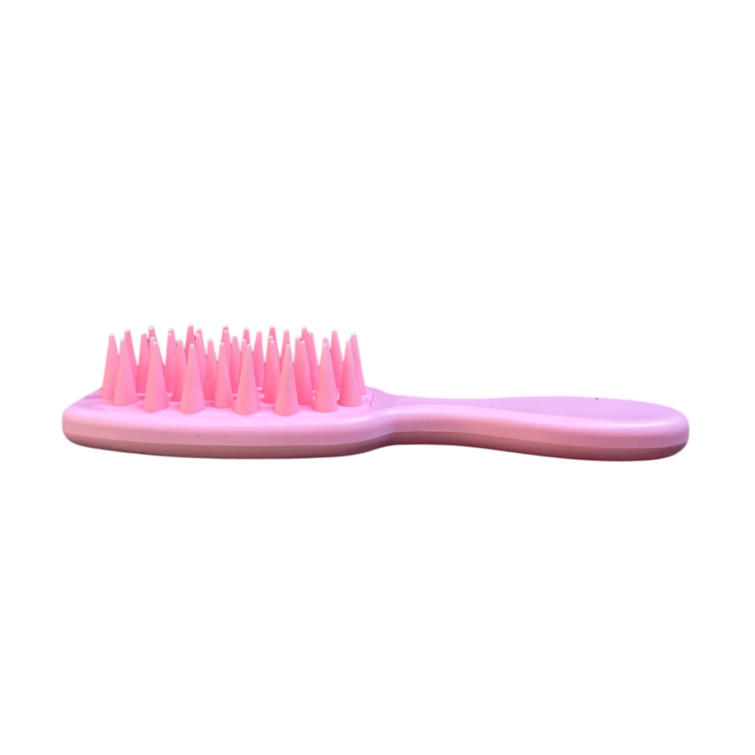 DL STORE KY-B65 cepillo masajeador capilar rosa con cerdas cónicas de plástico.