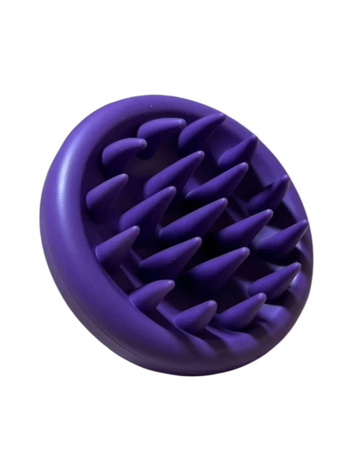 DL STORE cepillo masajeador de silicona morado para limpieza profunda y estimulación del cuero cabelludo.