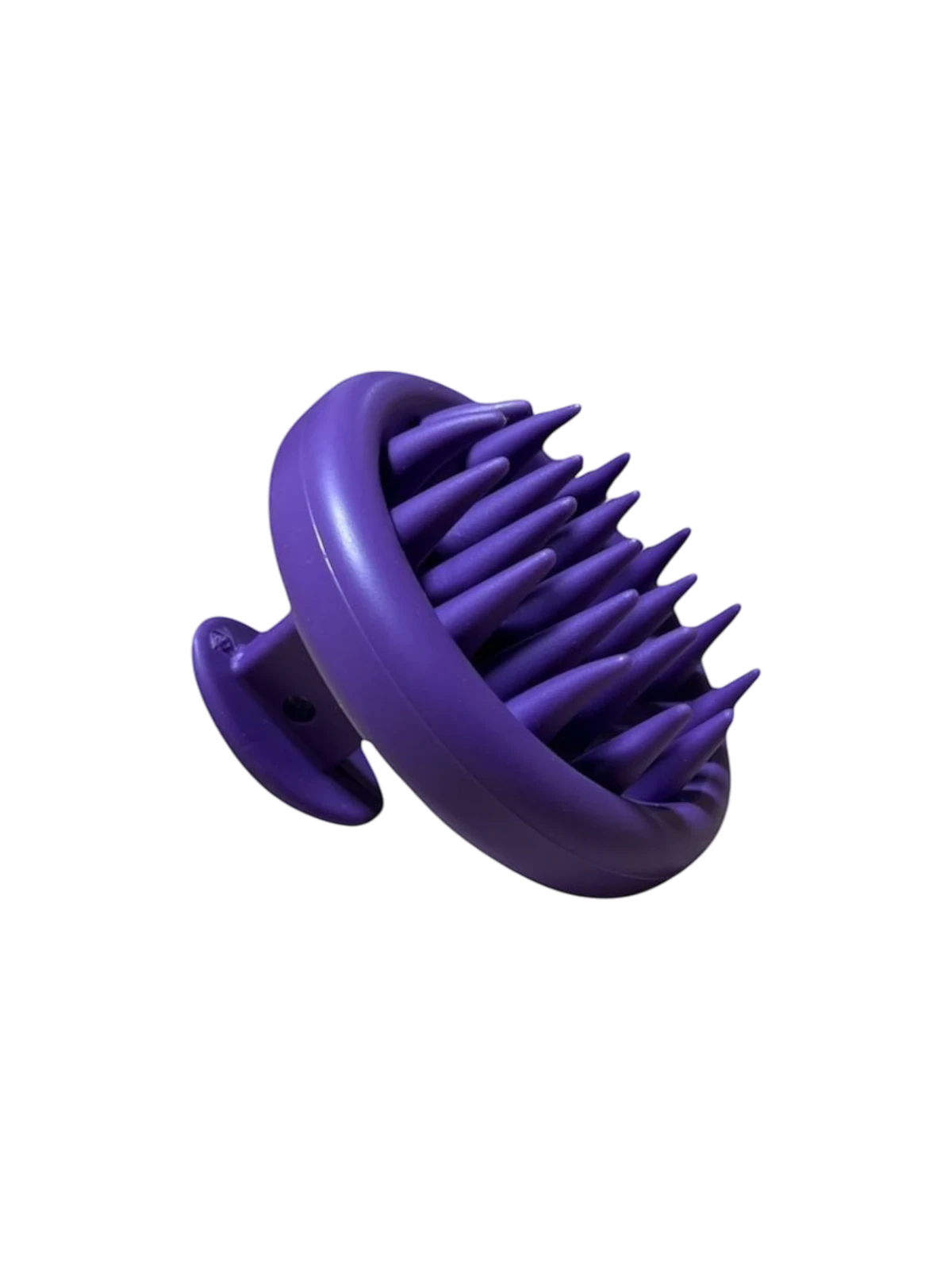 DL STORE cepillo masajeador de silicona morado para cuero cabelludo, con púas flexibles para limpieza profunda y estimulación.
