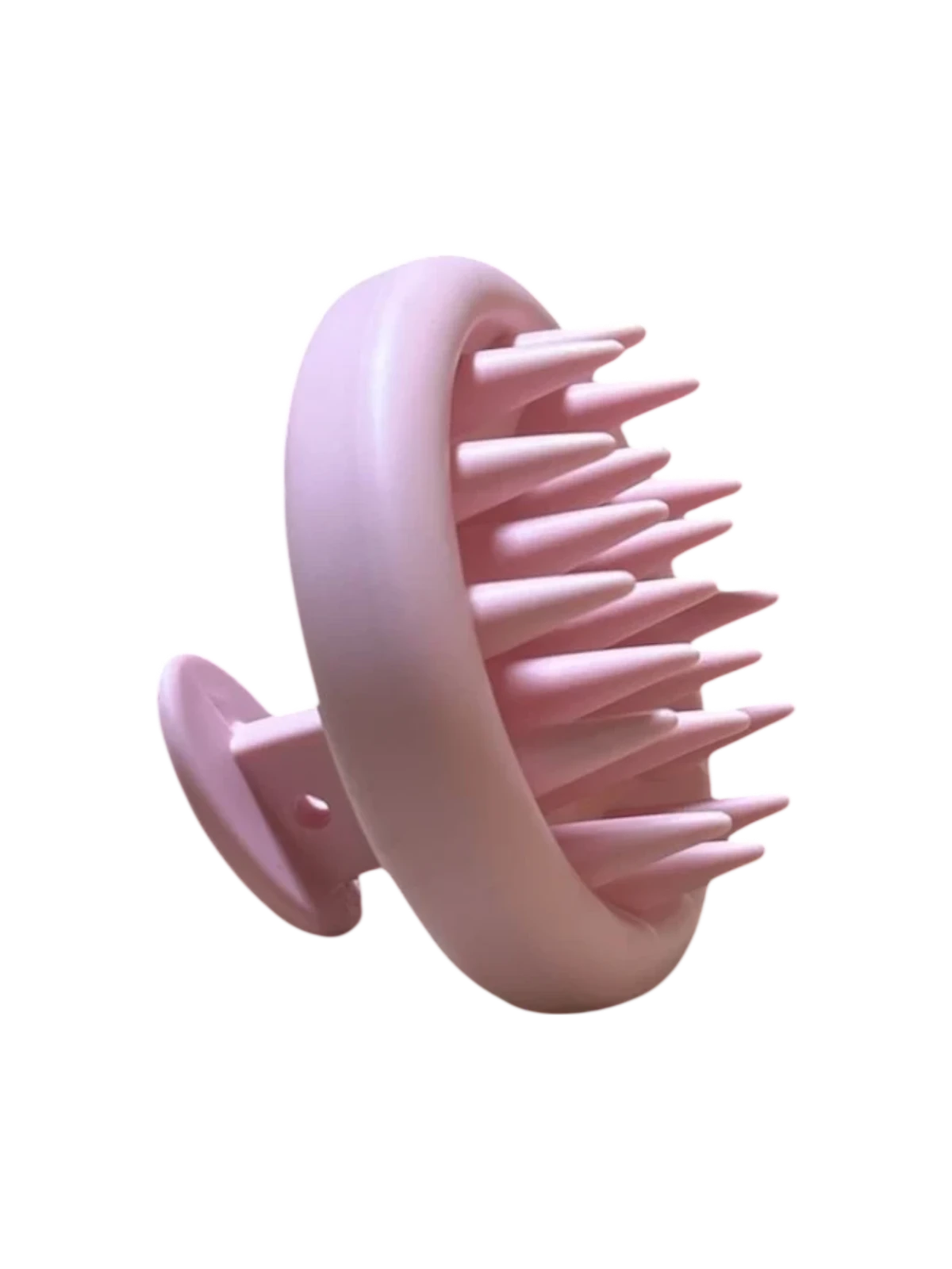 DL STORE Cepillo masajeador de cuero cabelludo de silicona rosa para limpieza profunda y estimulación del crecimiento capilar.