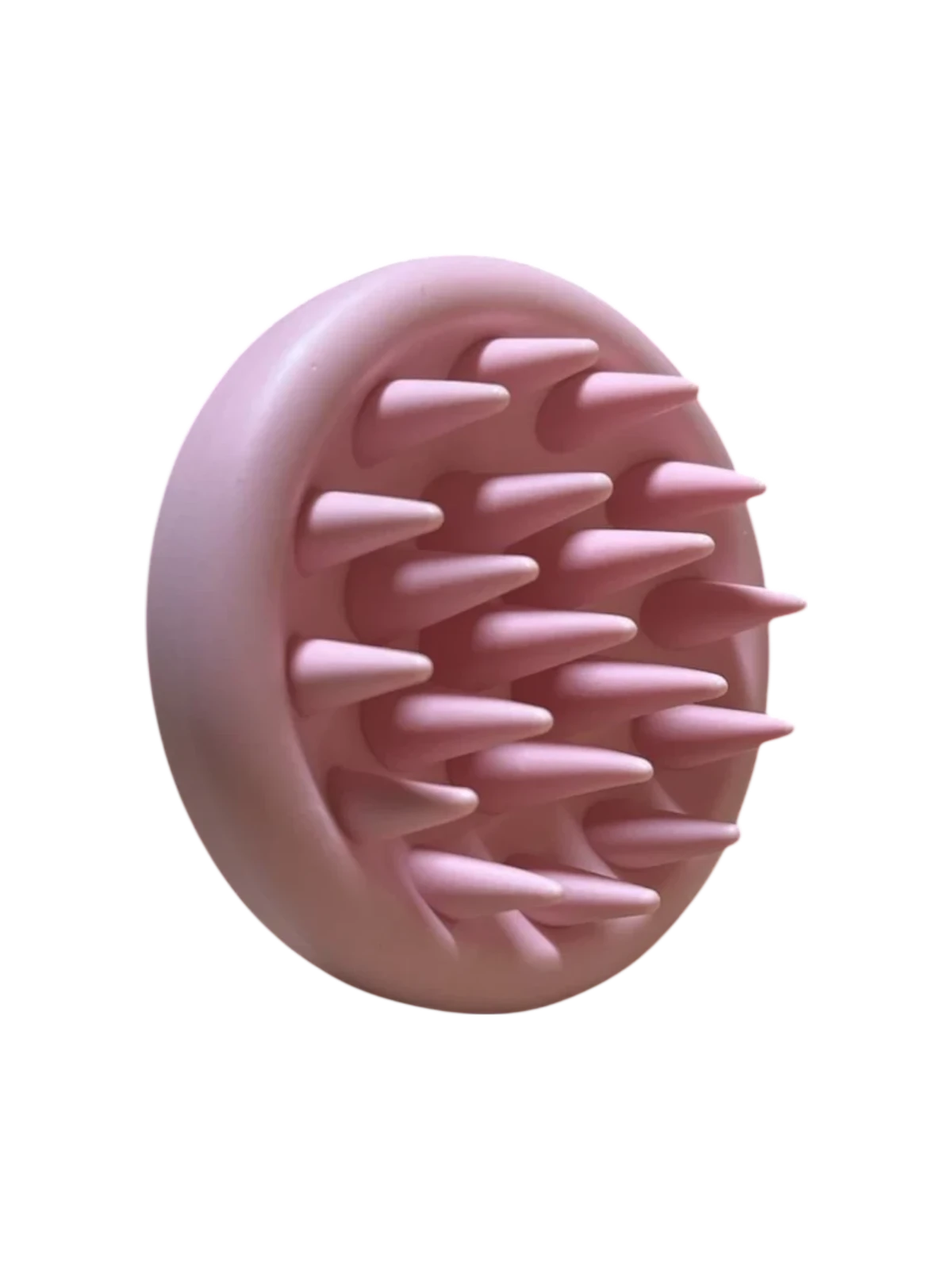 DL STORE cepillo masajeador de cuero cabelludo de silicona rosa para limpieza profunda y estimulación del crecimiento capilar.