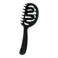 DL STORE cepillo de secado negro de plástico con dientes anchos y flexibles para cabello rizado y texturizado