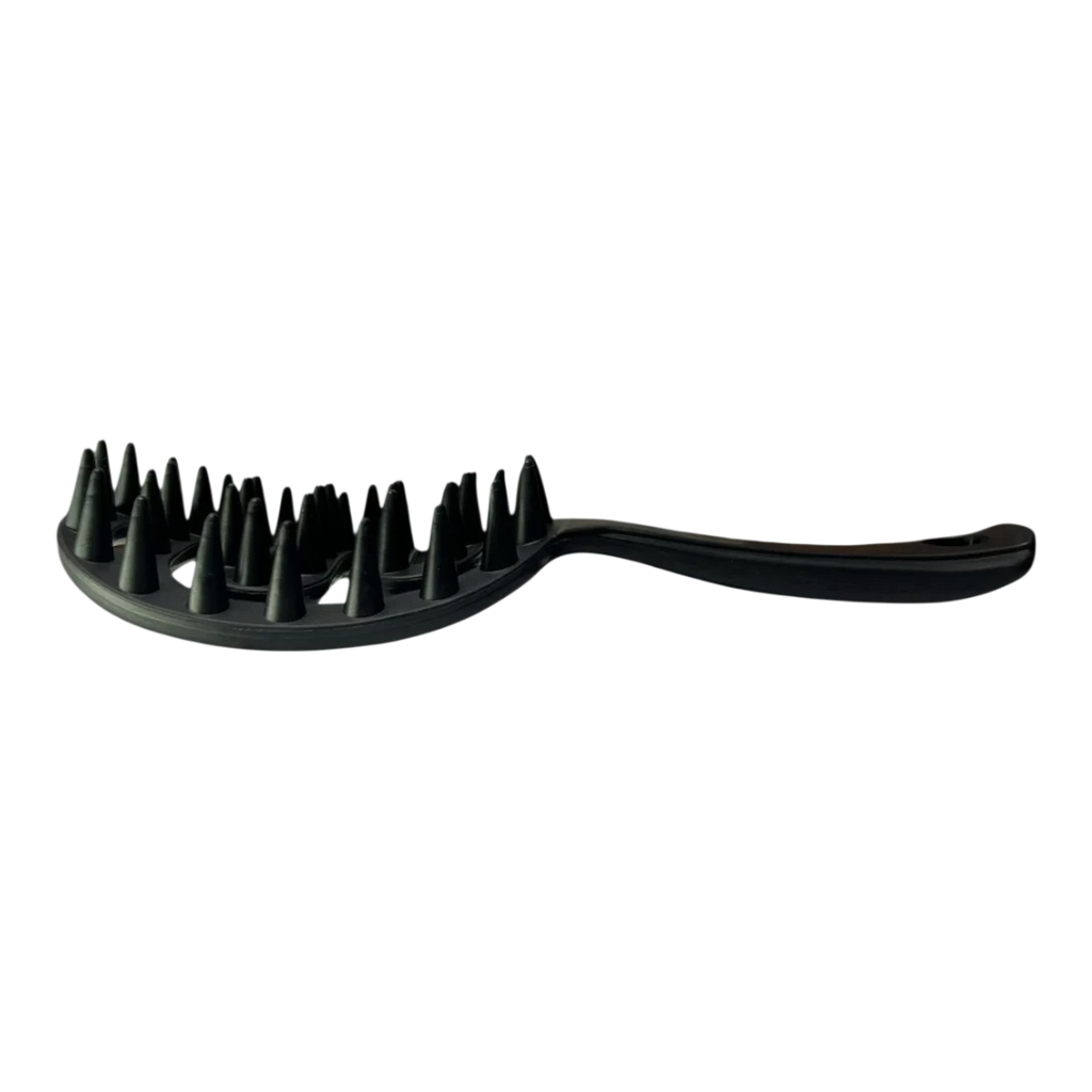 DL STORE cepillo de secado negro de plástico con dientes anchos y flexibles para cabello rizado y texturizado