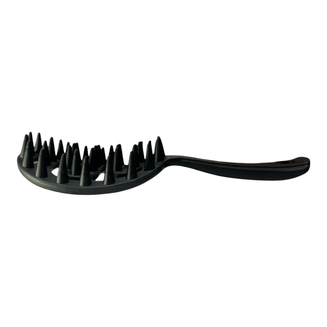 DL STORE cepillo de secado negro de plástico con dientes anchos y flexibles para cabello rizado y texturizado