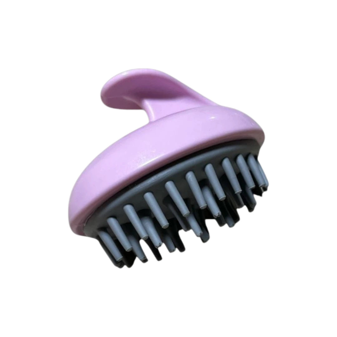 DL STORE Masajeador de cuero cabelludo de silicona lavanda para crecimiento del cabello, mango ergonómico, cerdas flexibles.