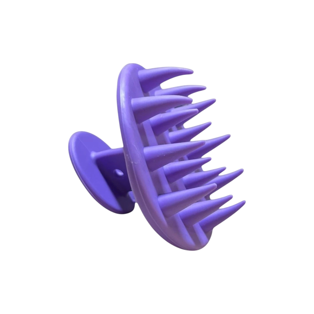 DL STORE Masajeador de cuero cabelludo morado de silicona para crecimiento del cabello, exfoliación y limpieza profunda.