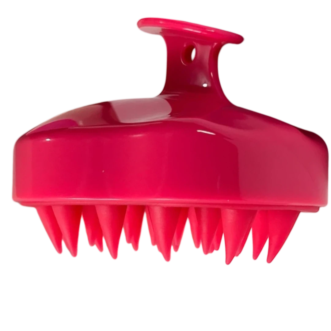 DL STORE Masajeador de cuero cabelludo rosa de silicona para crecimiento del cabello, limpieza profunda y exfoliación.