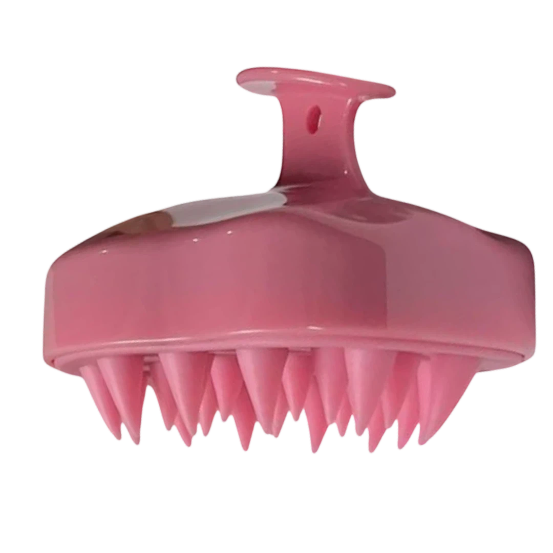 DL STORE Masajeador de cuero cabelludo rosa de silicona para crecimiento del cabello, limpieza profunda y masaje.