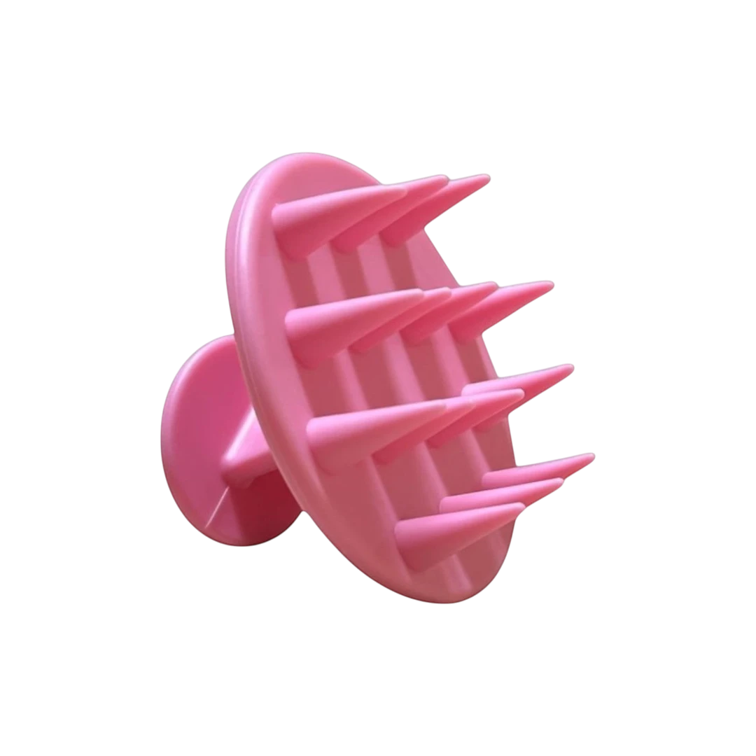 DL STORE Masajeador de cuero cabelludo rosa de silicona para crecimiento del cabello, exfoliación y limpieza profunda.