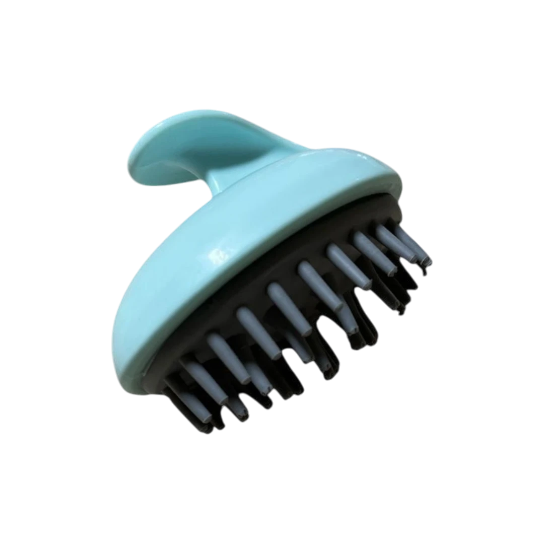 DL STORE Masajeador de cuero cabelludo de silicona azul claro para crecimiento del cabello, mango ergonómico, cerdas flexibles.